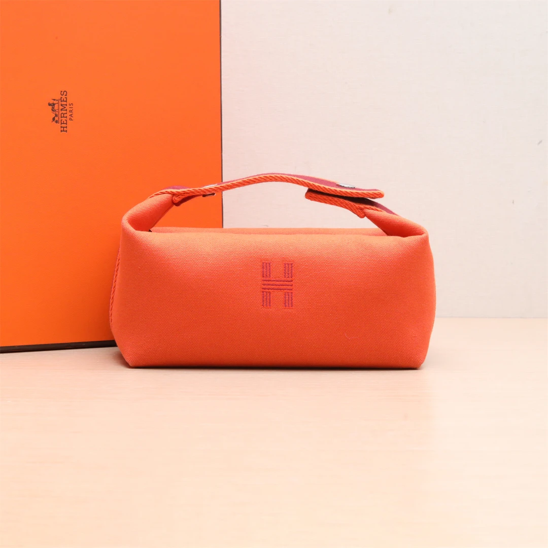 99新 Hermes/爱马仕 -hd小花佳珊 饭盒包 小号 21 爱马仕橙 银扣