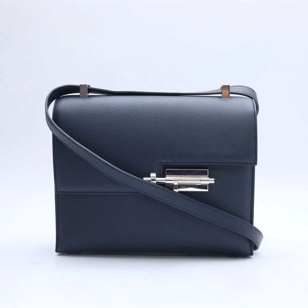 99新 Hermes/爱马仕 小花佳珊P234244754手枪包 23 76印度蓝