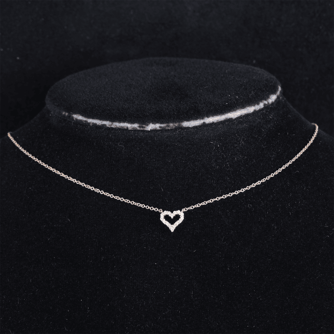 99新 Tiffany & Co./蒂芙尼 【33精选】314550黄金镶钻迷你心形项链