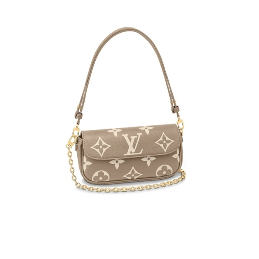 全新未使用 LouisVuitton/路易威登 小花攀攀IVY链条腋下包大象灰
