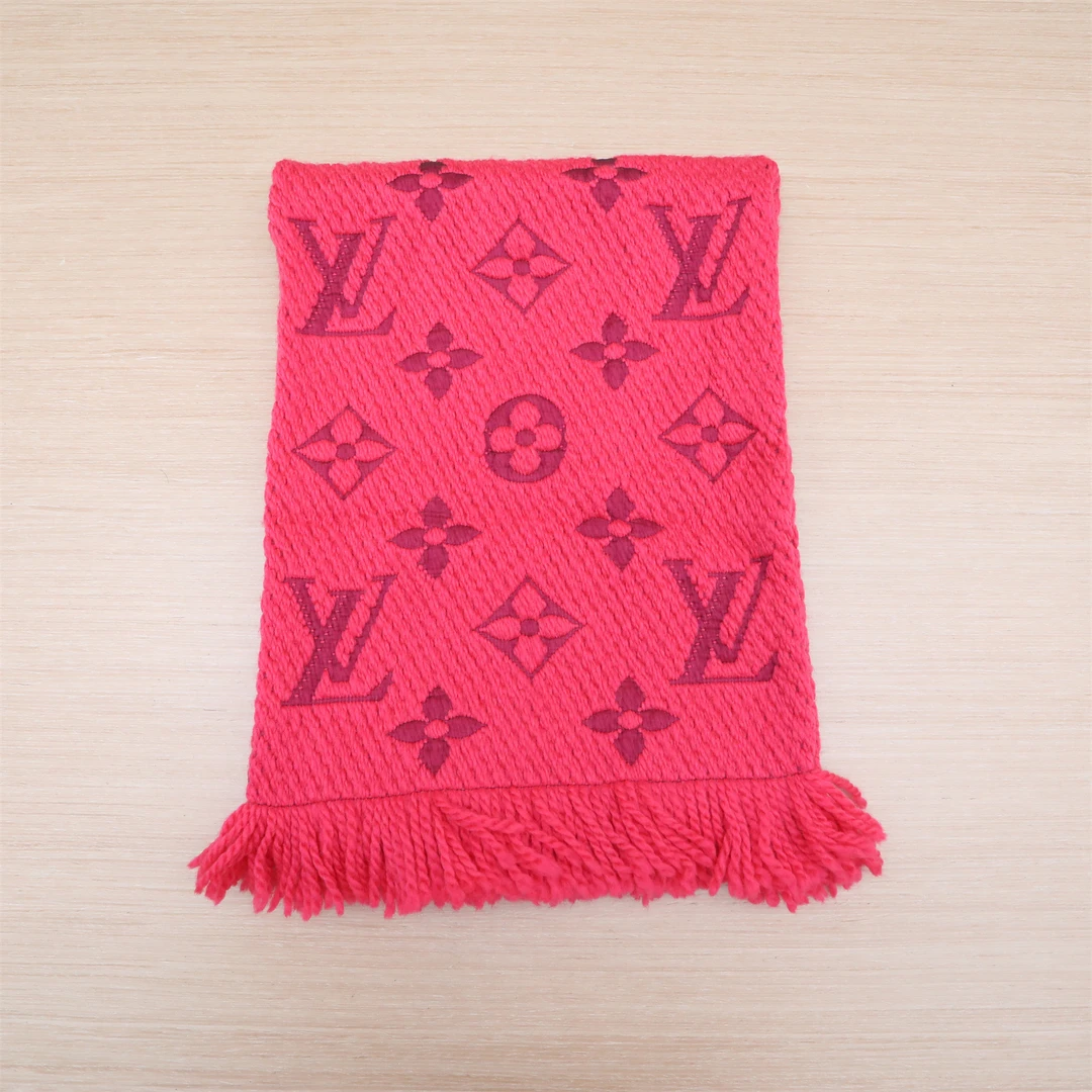 99新 LouisVuitton/路易威登 小花姑姑P244274903 红色 围巾 玫红