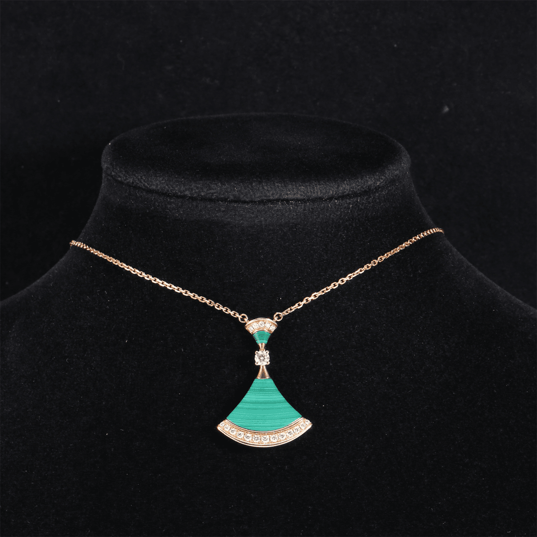 99新 BVLGARI/宝格丽 【33精选】828706 18k扇子 孔雀石镶边钻