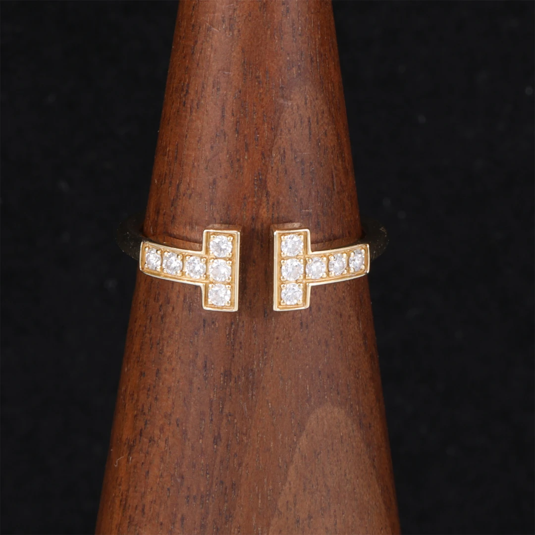 99新 Tiffany & Co./蒂芙尼 活动小花姑姑 P234865009线形戒指拼