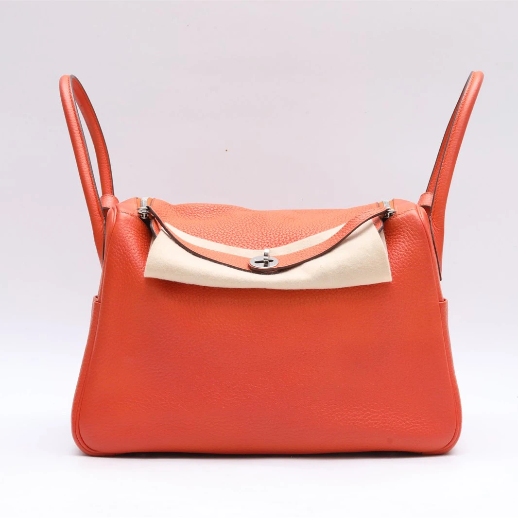 99新 Hermes/爱马仕 活动小花姑姑 P234347801Lindy  爱马仕橙包