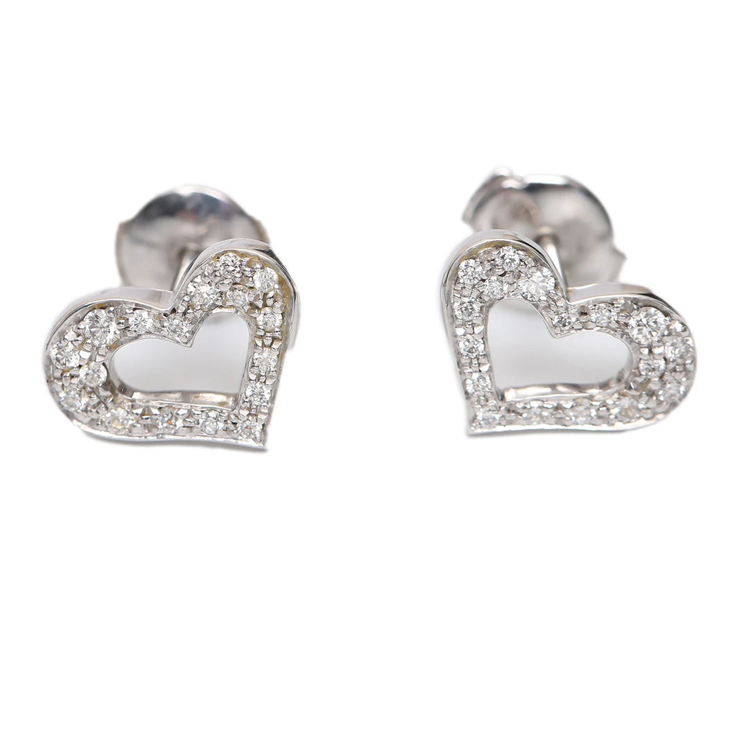 99新 Piaget/伯爵 宠粉 小花6珊 PIAGET 爱心满钻 耳钉