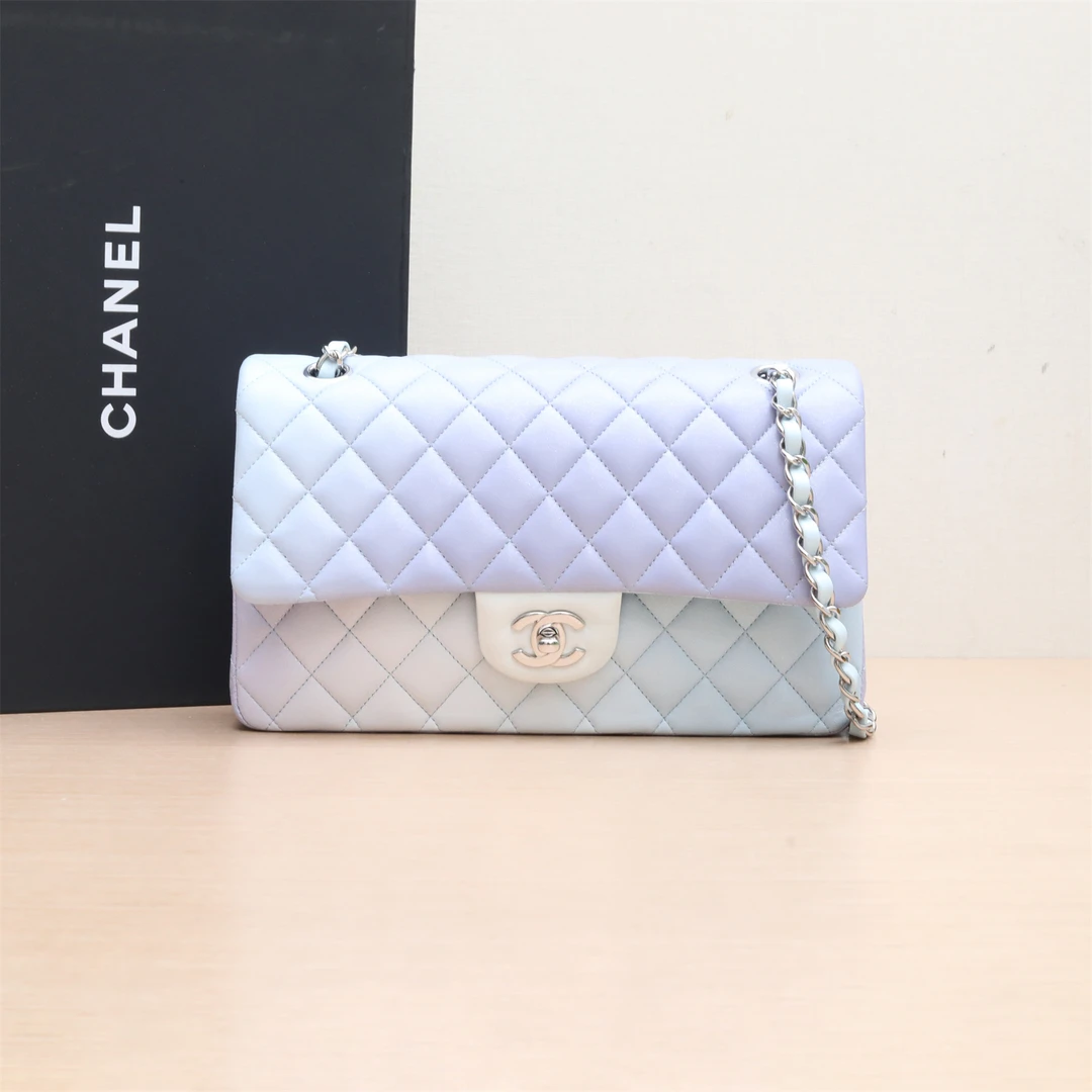 99新 Chanel/香奈儿 黑黑精选 CF 口盖包 中号 渐变色 皮革C 芯片