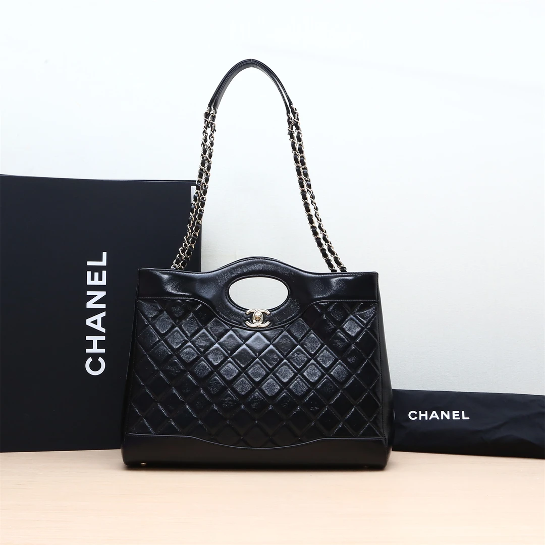 99新 Chanel/香奈儿 小花攀攀24SS 31Bag 大号横版39cm皮革S 芯片