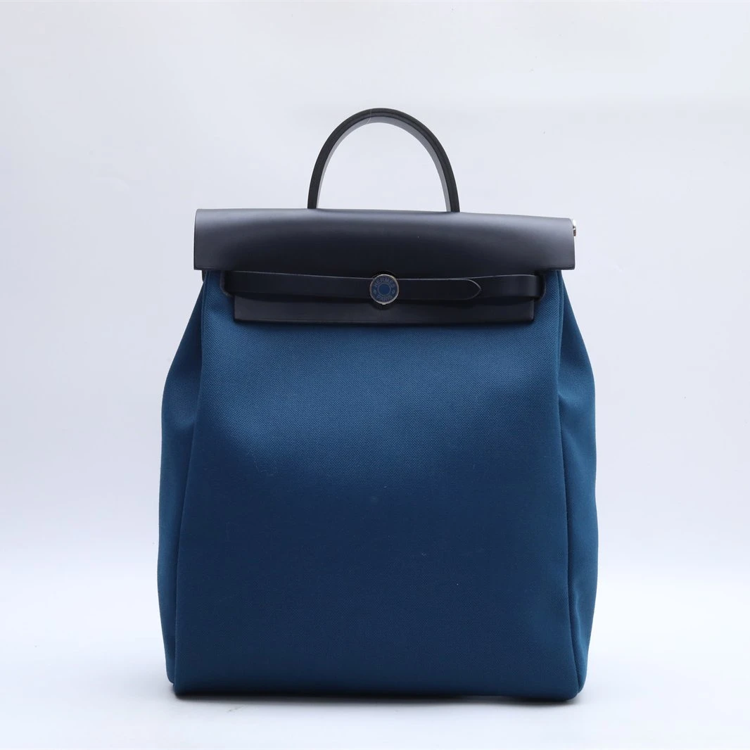 99新 Hermes/爱马仕 小花攀攀 Herbag双肩包31加利西亚蓝 U刻