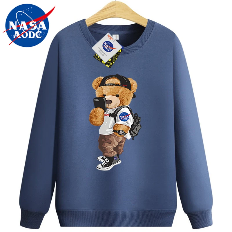 nasaaodc联名春秋季长袖美式潮流ins情侣装卫衣男士圆领潮外套