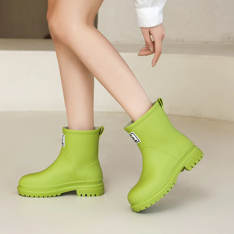 厚底雨靴女士软底春秋时尚外穿水鞋防滑防水胶鞋厨房买菜雨鞋水靴