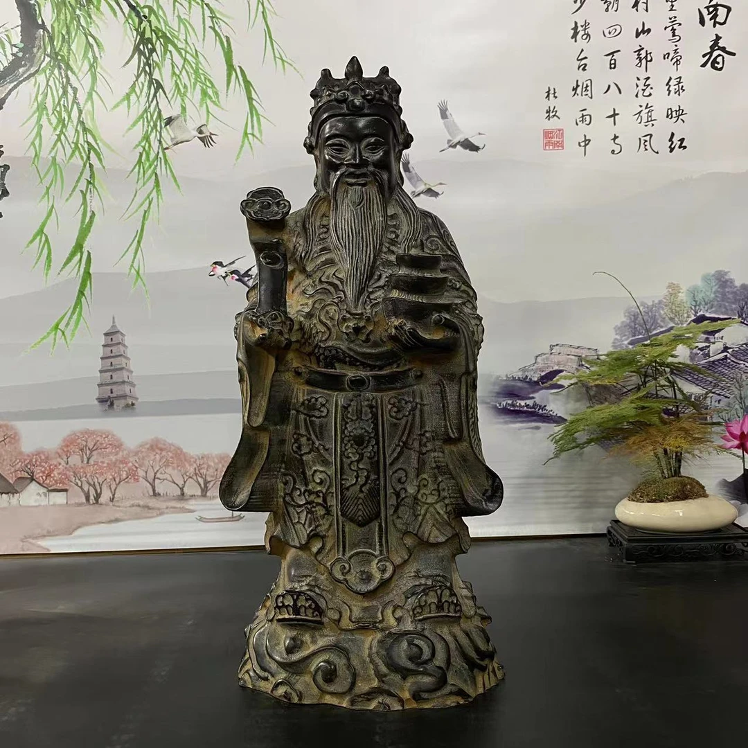 山西石雕如意财神1摆件桌面摆设雕塑办公室雕刻文财神神像工艺品