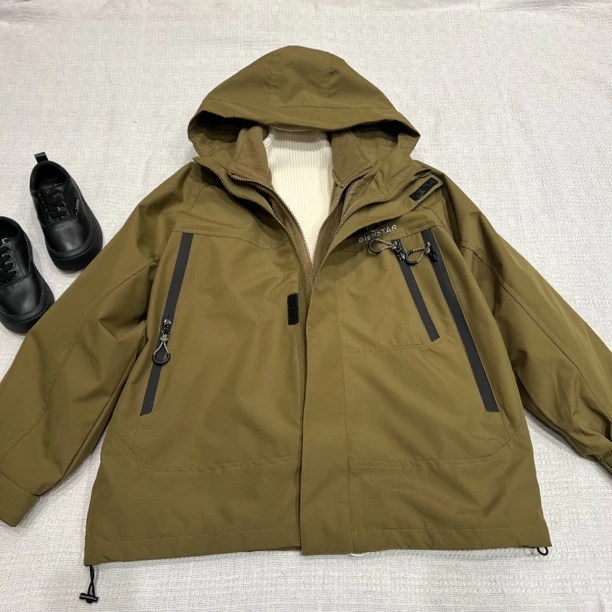 24079高端潮流时尚百搭可脱卸冲锋衣休闲外套D