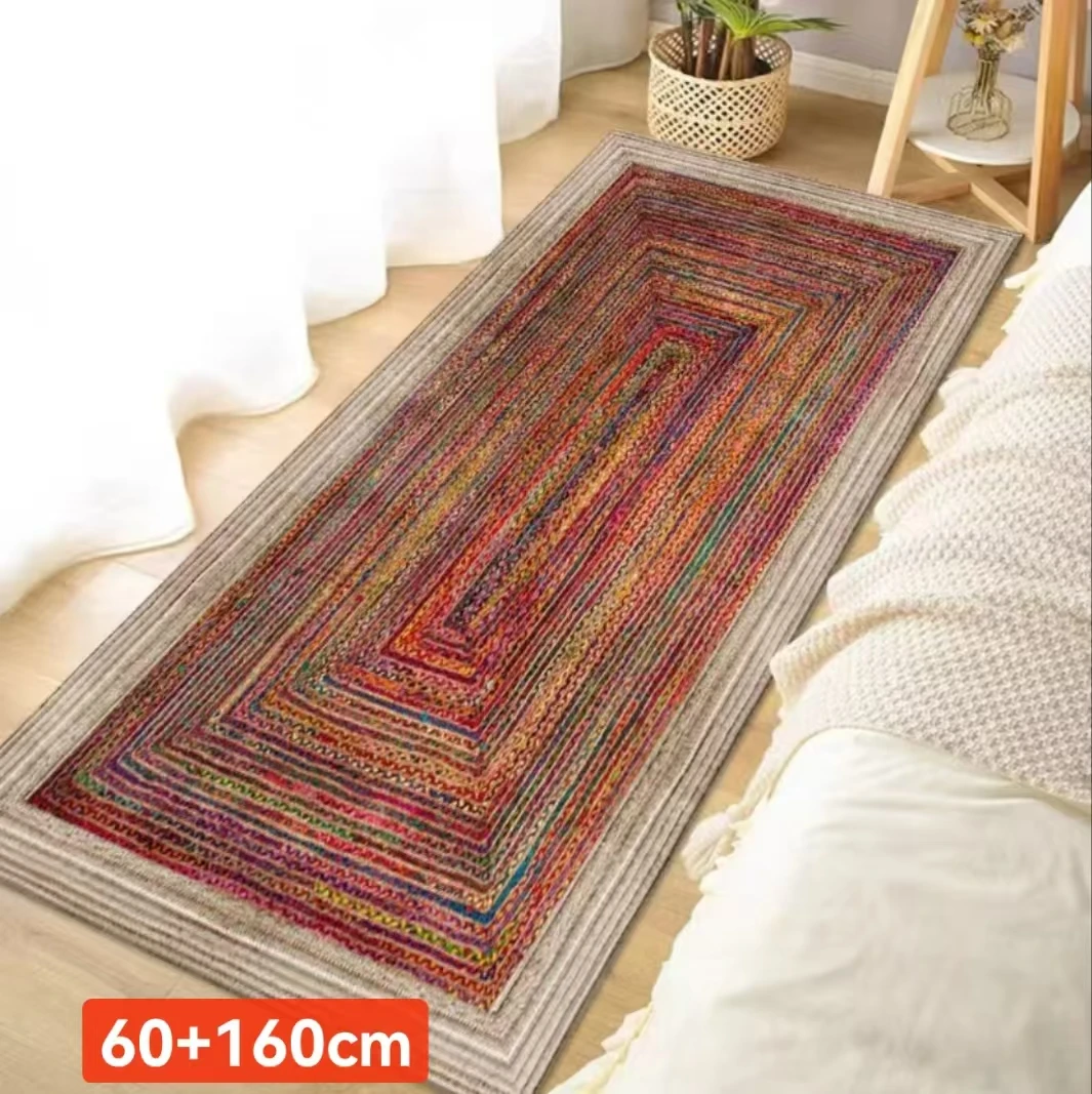 【60*160cm】彩色仿麻床边飘窗玄关走廊地毯地垫