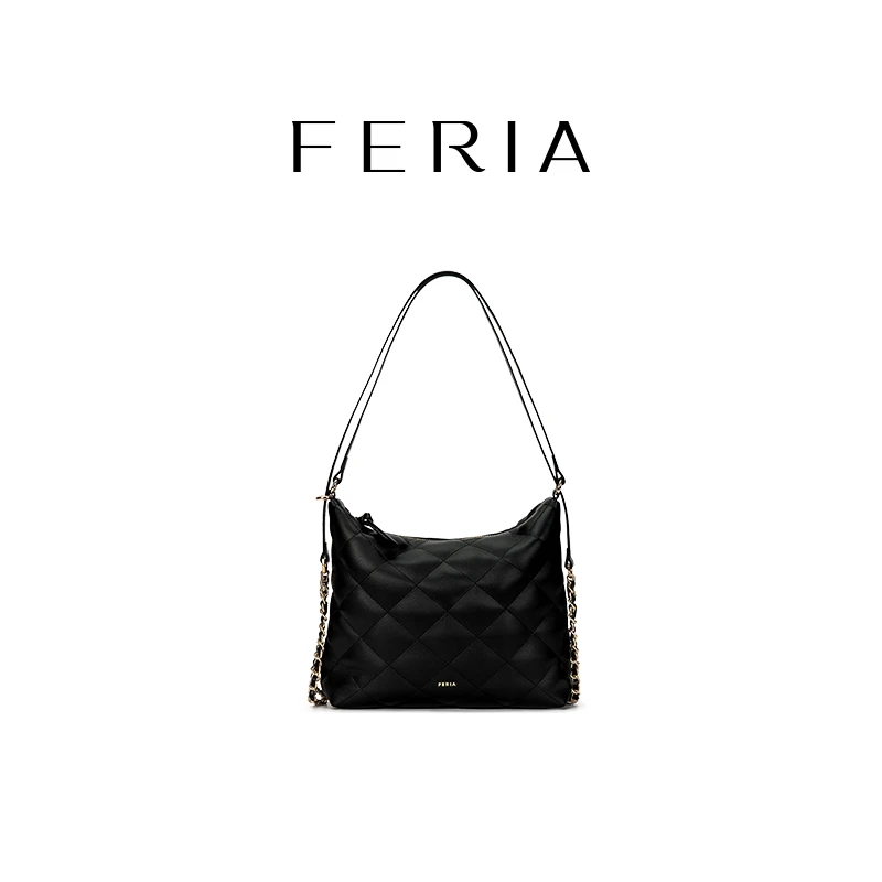 FERIA【菱格饺子包】FE212B096韩国小众品牌时尚百搭简约便捷通勤包