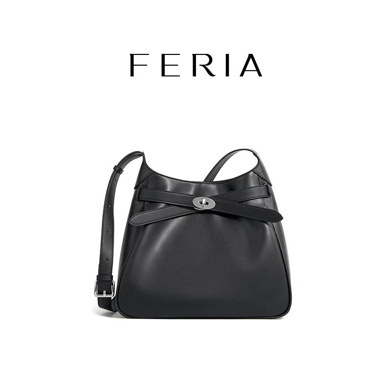 FERIA【极简锁扣托特包】FE410B213韩国小众品牌经典黑色百搭包包YY