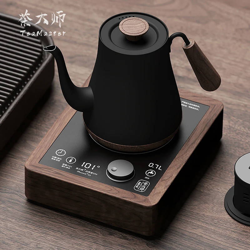 茶大师の决策者黑胡桃木G系T75不锈钢烧水壶泡茶专用自动上水茶壶