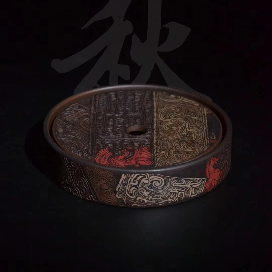 陈七铭春秋商周系列陶瓷重工壶承与家用纯手工制作高端精品茶盘