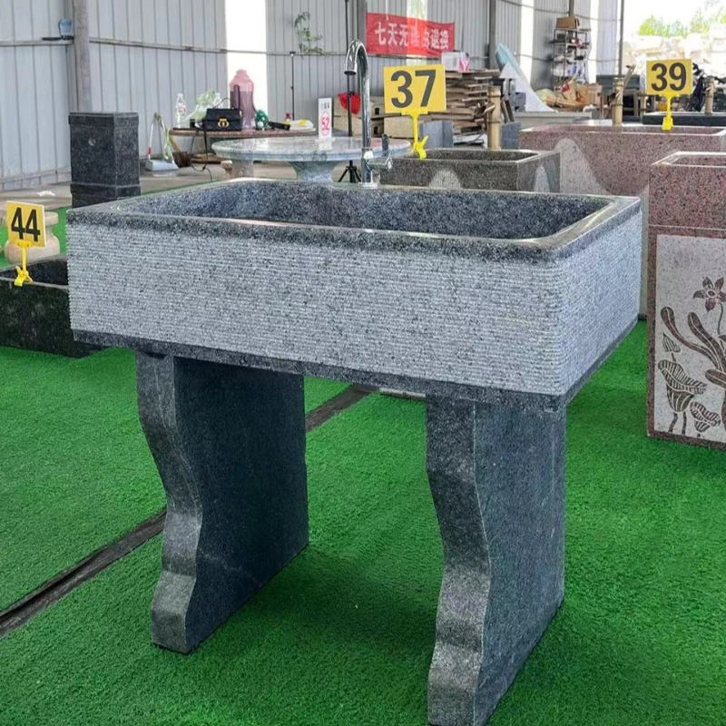庭院阳台天然石材洗手池石头大理石水槽带搓衣板洗衣池花岗岩院子