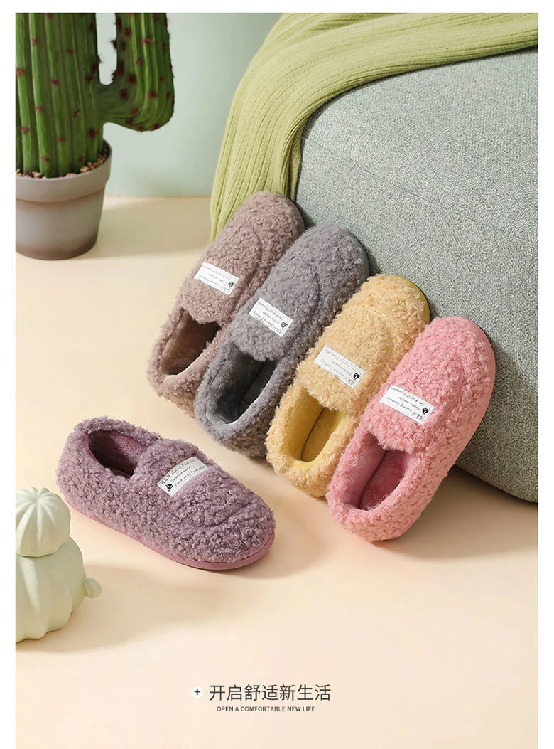 月子鞋10月份家居防滑保暖包跟加绒女士棉拖鞋冬季室内家用毛拖鞋