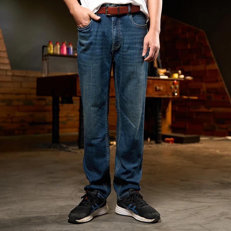 直筒牛仔裤男款直筒美式薄款高街宽松阔腿裤男士夏季舒适修身微弹