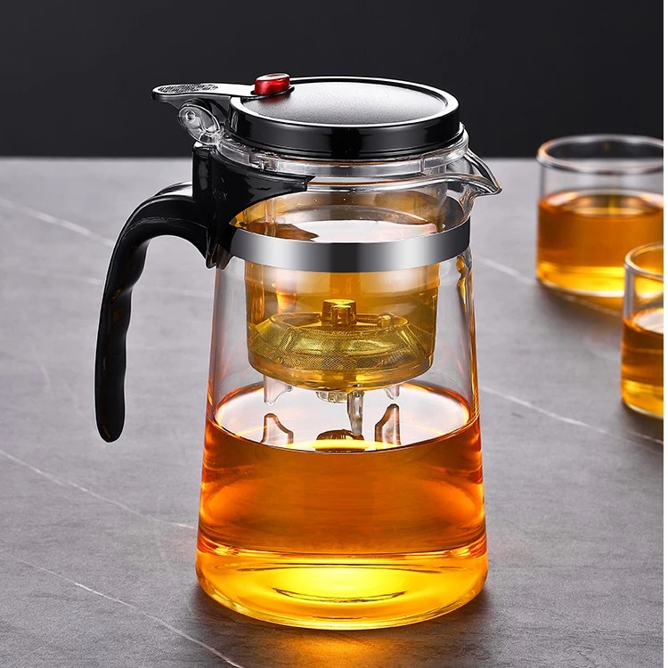 金之香玻璃茶壶家用泡茶飘逸杯高档次泡茶壶一键按压茶水分离茶具