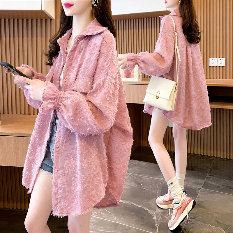 大码女装设计感薄款防晒衬衫女夏季新款韩版宽松百搭外穿上衣外套