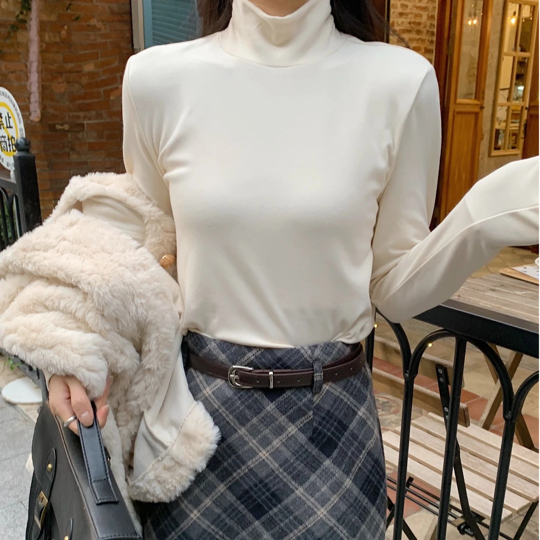 大码恒温亲肤半高领打底衫万能基础打底衫8661