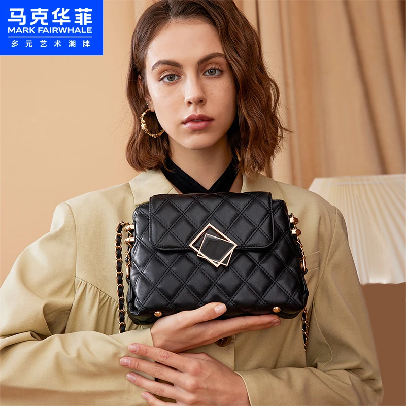 【诗菡服饰专属】2023新款时尚小香风菱格包质感链条小方包单肩包女