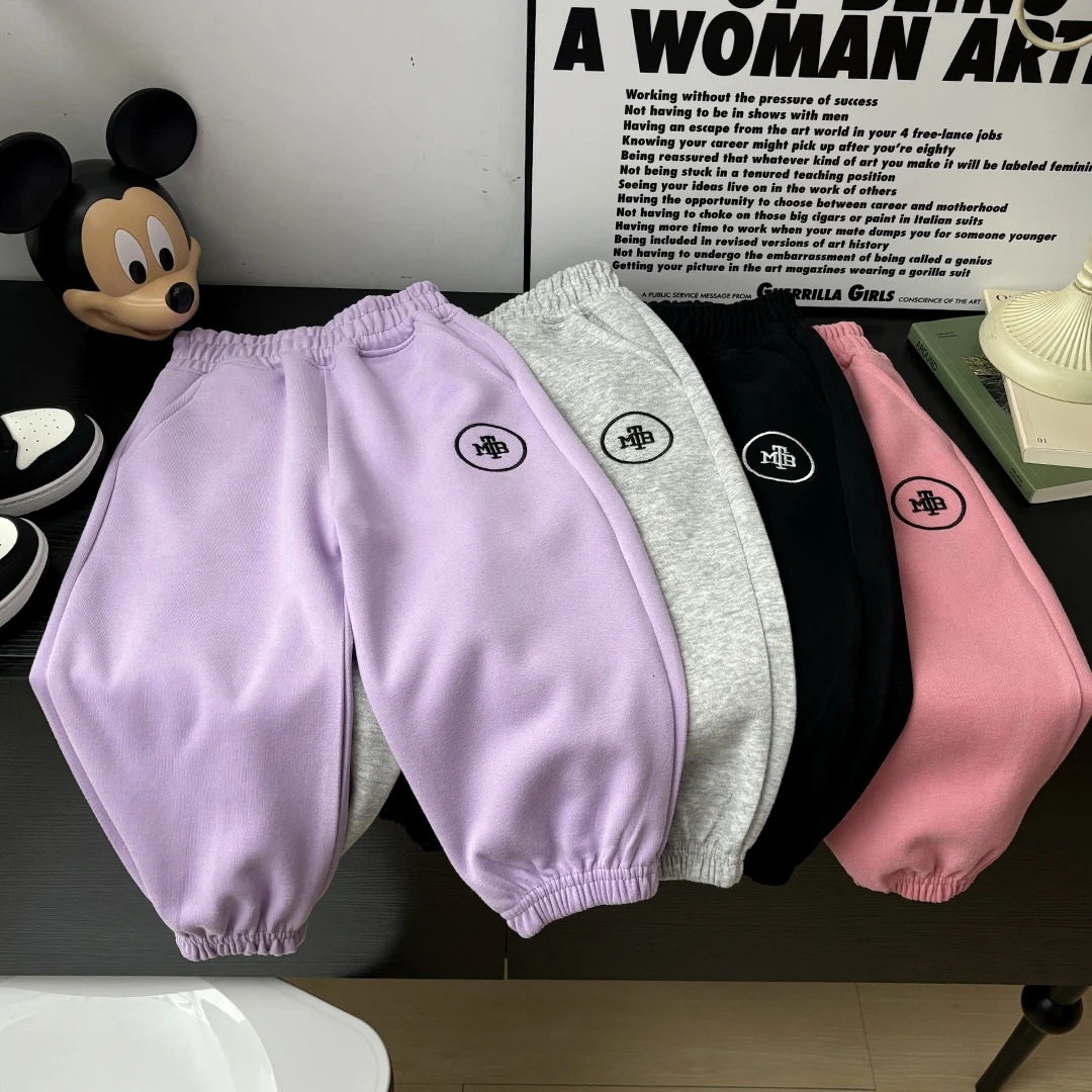 儿童秋季卫裤新款运动裤春秋男童加厚裤子女童宽松百搭长裤T