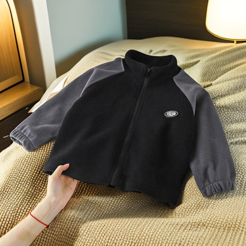 男女童拉链上衣保暖立领外套秋冬潮款小女孩秋装洋气时髦新款洋气