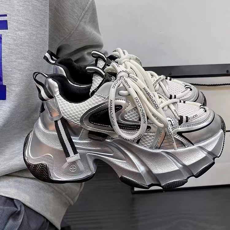 厚底老爹鞋女ins潮鞋2024年春季新款韩版百搭网面透气休闲运动鞋