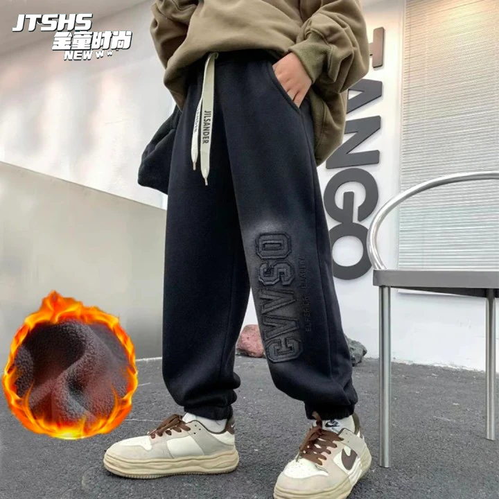 美式冬季长袖百搭宽松绝绝子柔软亲肤细腻刺绣裤子