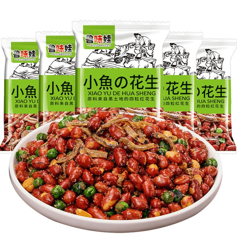 【小扬哥力荐】鱼花生米小吃酒吧下酒菜花生米小鱼干休闲零手抓包