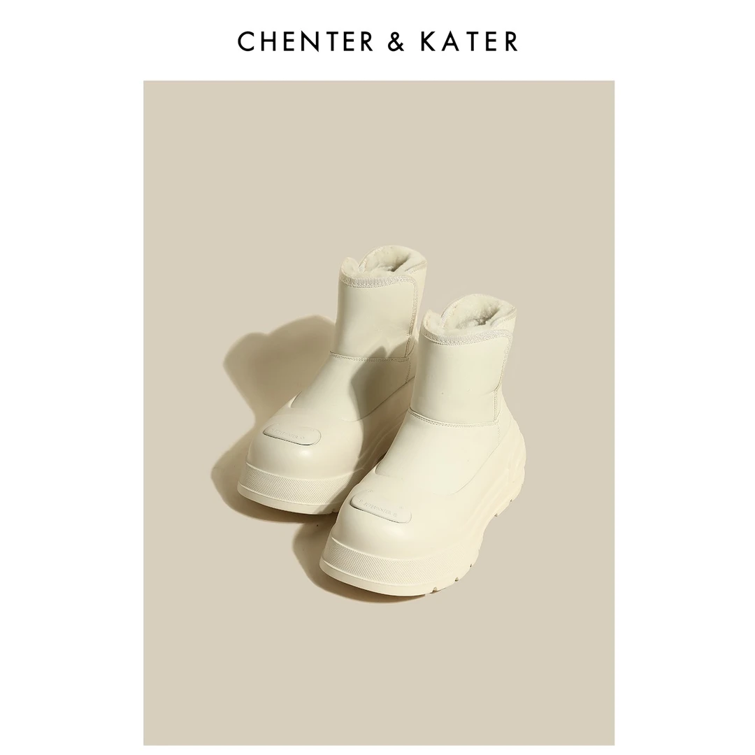 CHENTER&KATER 专柜时尚厚底雪地靴女冬季加绒保暖棉鞋百搭防水