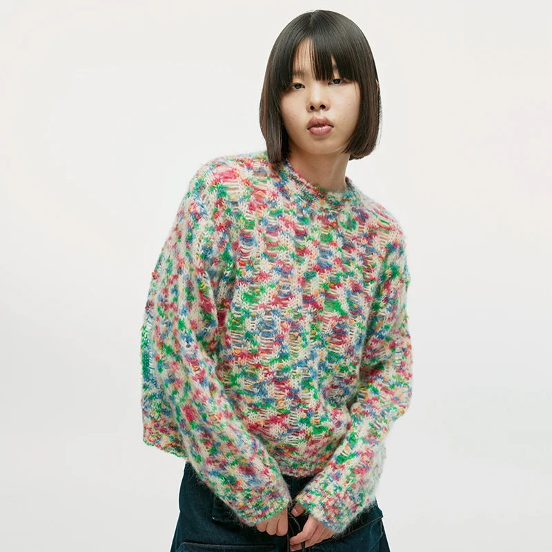 夹生HALF MADE幻彩针织套头衫原创设计