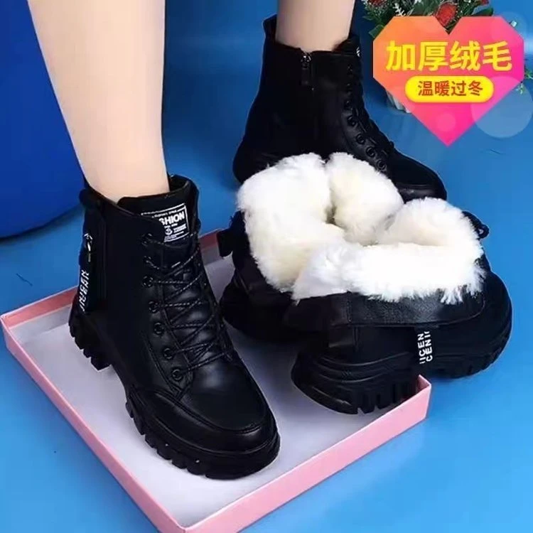 爆款雪地靴女冬季加绒加厚马丁靴保暖防滑雪地棉东北平底棉短靴女