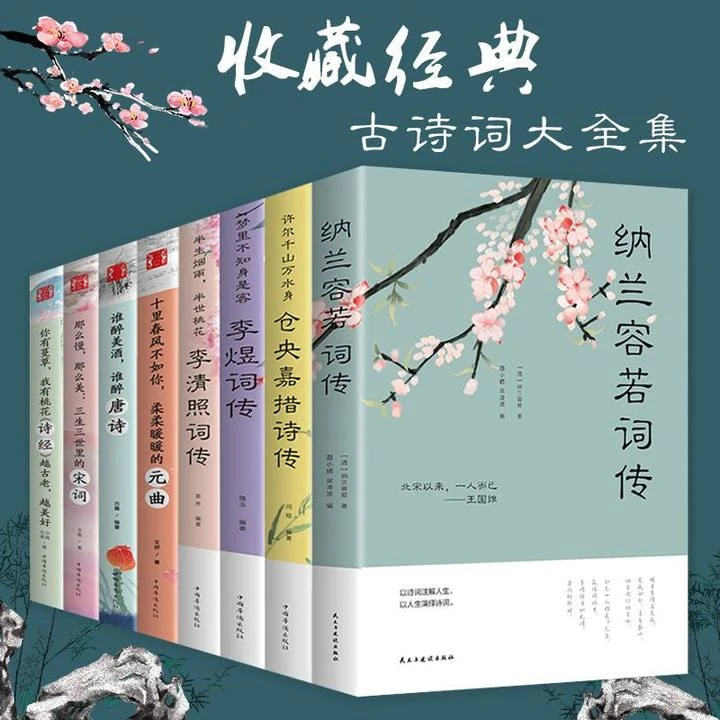 全套8册中国文学古典浪漫诗词李清照诗词集全集古诗词枕上诗书