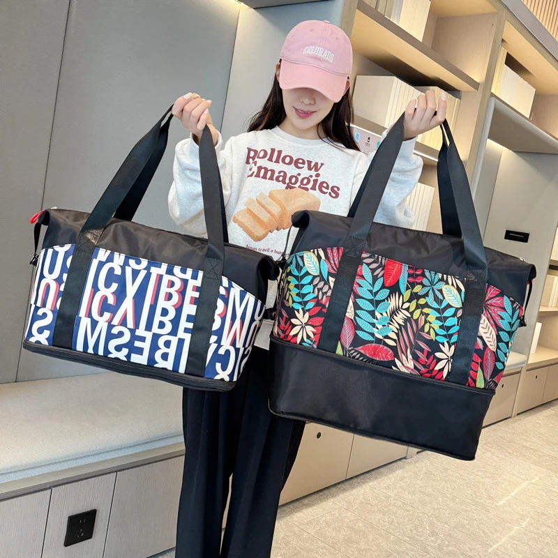 旅行包包女短途手提轻便瑜伽背包大容量健身包干湿分离收纳行李袋