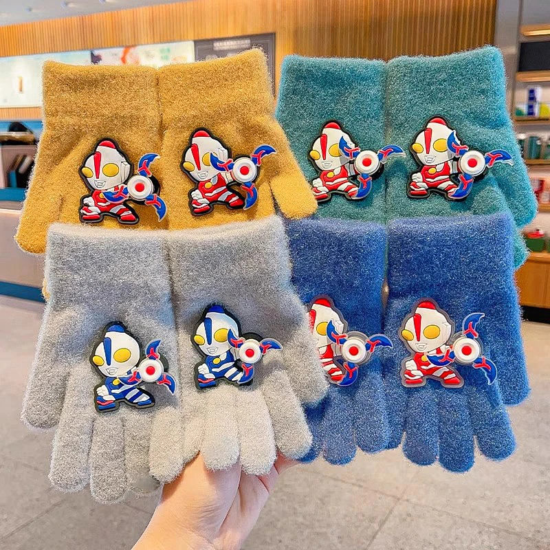 奥特曼儿童手套新款男童保暖五指套秋冬季加厚防寒五指套分指套