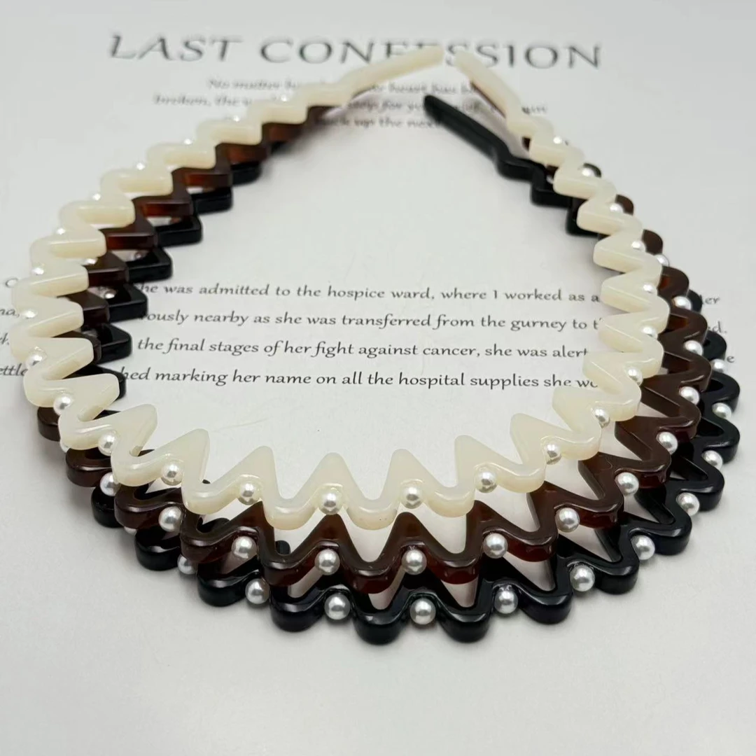 171-174-230进口醋酸波浪珠珠发箍