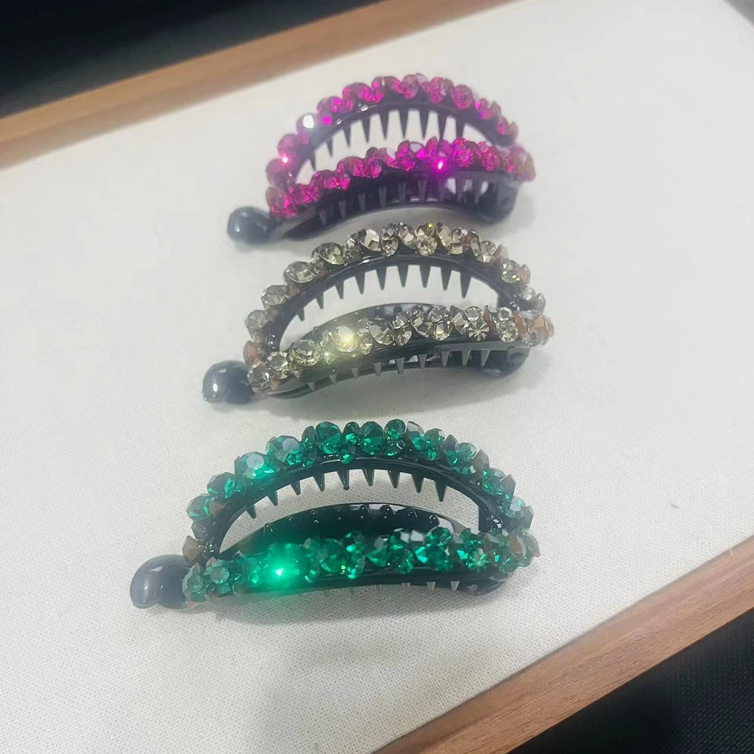 935韩国新款小众满钻扭扭夹后马尾夹