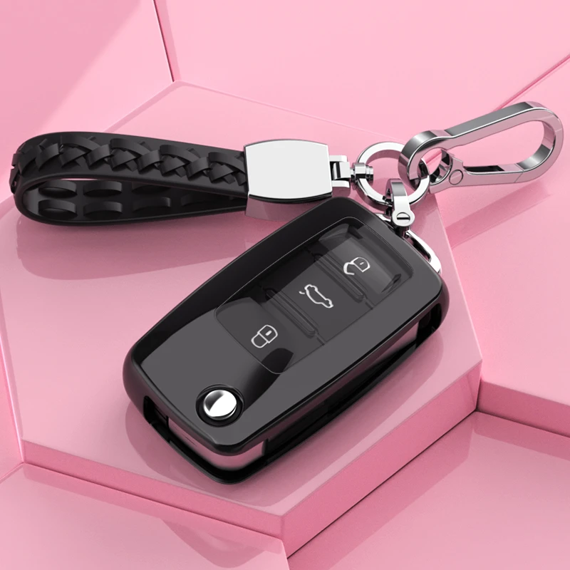 零唯福斯朗逸启航钥匙套男女高档次挂扣装饰壳1.5L舒适版风尚版钥