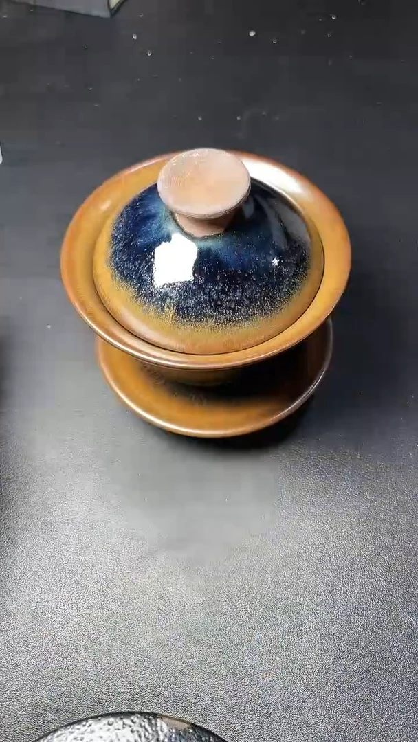 【闪购商品】茶盏237叶紫建盏瓷器