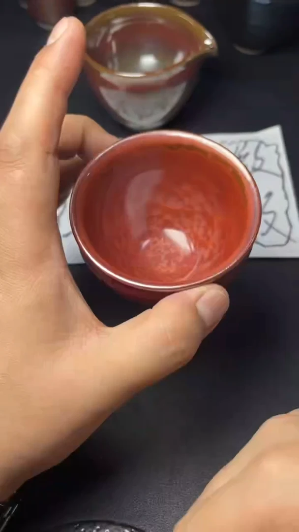 【闪购商品】茶盏22微瑕叶紫建盏瓷器