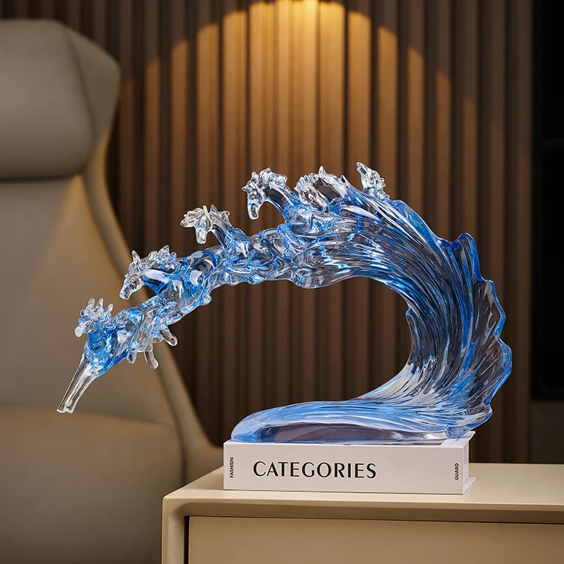 天使之翼酒柜装饰品摆件轻奢高档电视柜客厅玄关办公室水晶工艺品