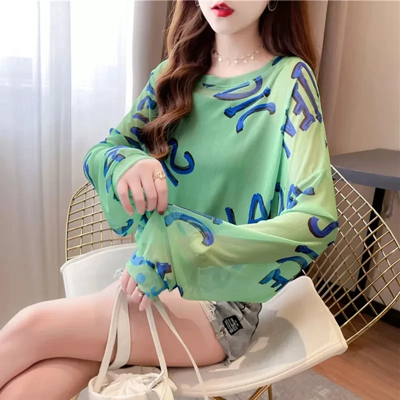 夏季新款时尚洋气薄款防晒衣女长袖宽松大码女装中长款百搭上衣