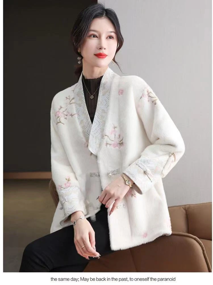 812款两颗盘扣交叉v领dr外套个别微瑕