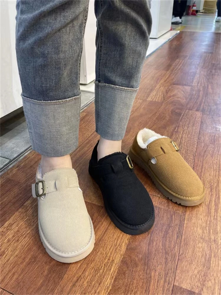 518款侧边金属扣款两色低帮雪地靴个别微瑕