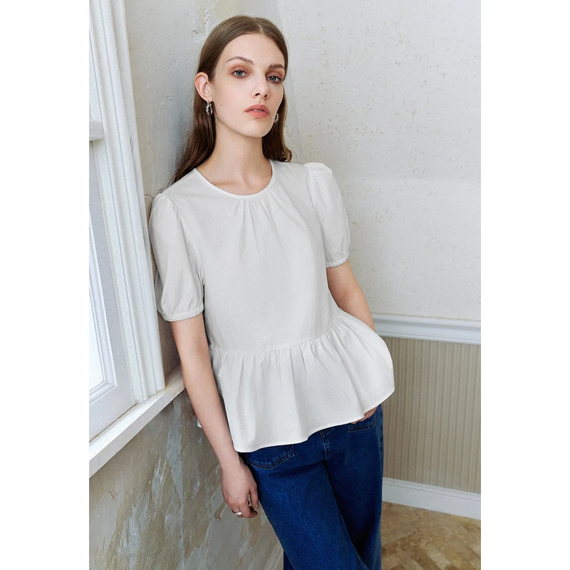 UR女装休闲泡泡袖短袖罩衫衬衫UYY240003