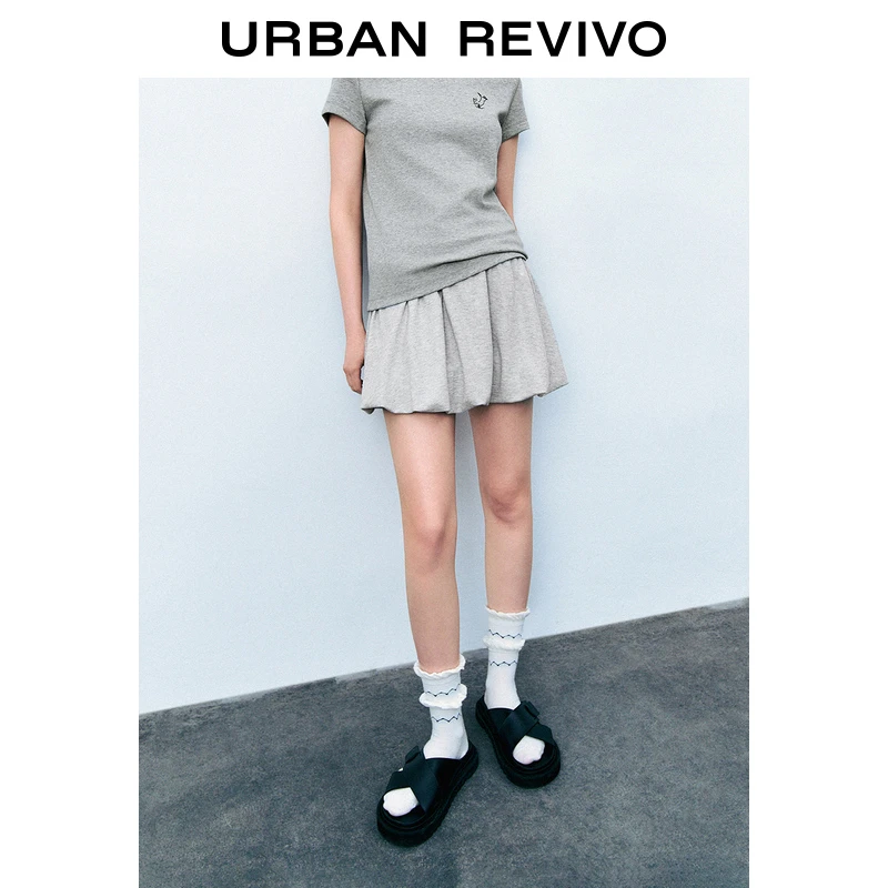UR女装甜辣松紧腰超宽松蓬蓬短半裙UWU540064